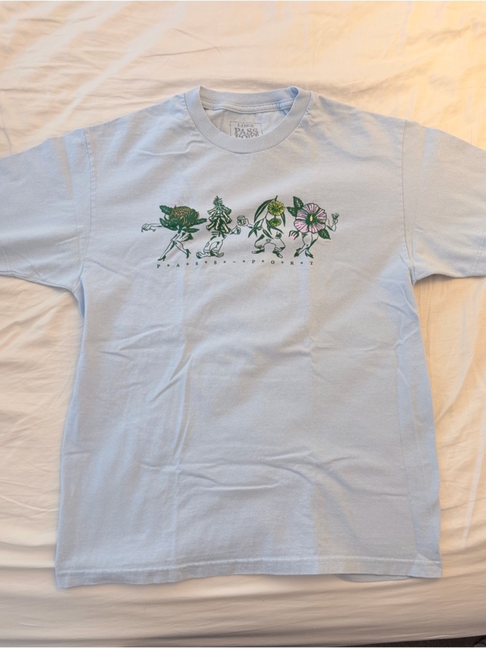 Passport Light Blue Graphic Tee